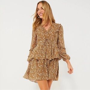 NWOT Hyacinth House by Tuckernuck Chestnut Floral Long Sleeve Liza Mini Dress.XS